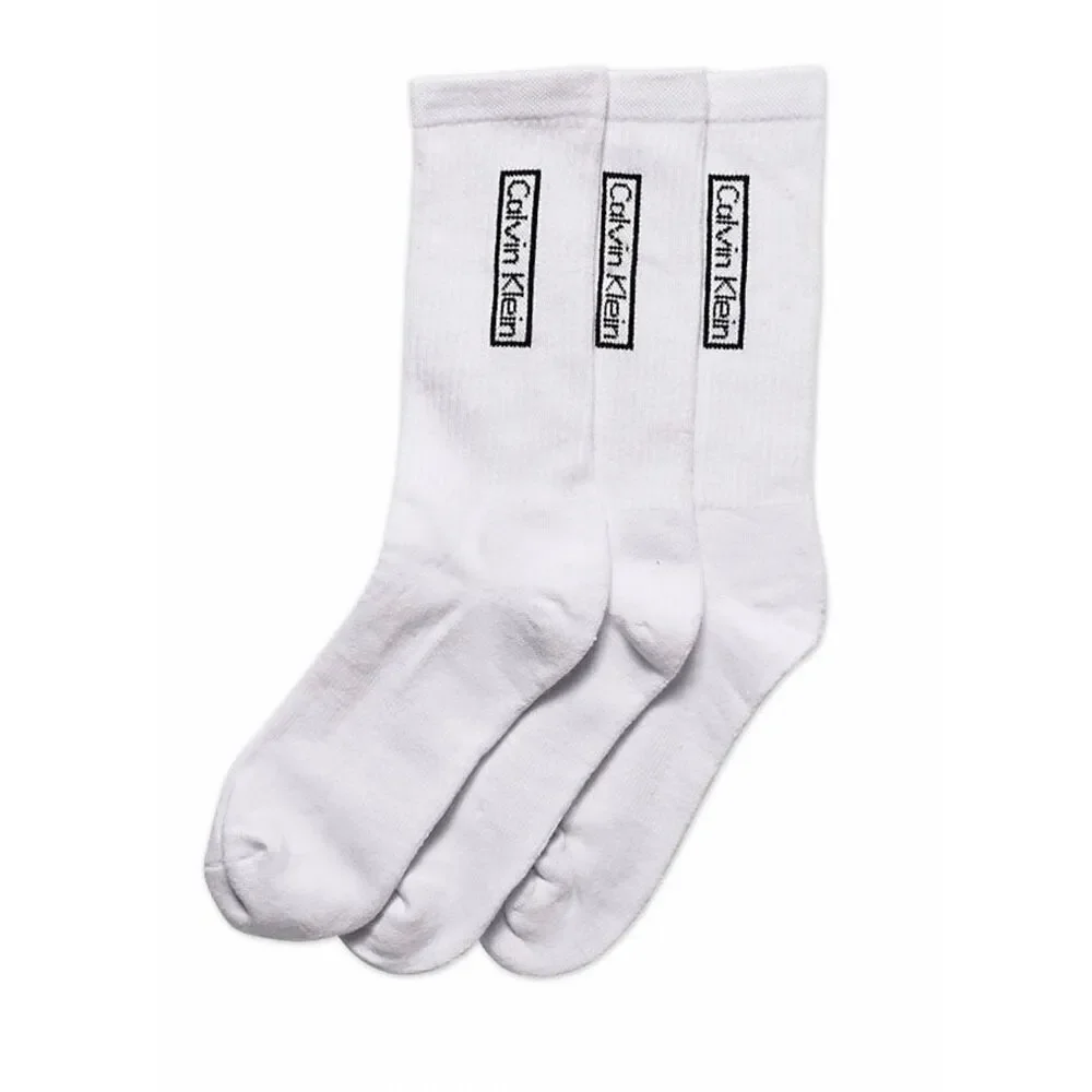 Calvin Klein 3 Men’s 3-Pack Reimagined Heritage Cushioned Crew Socks ONE SIZE